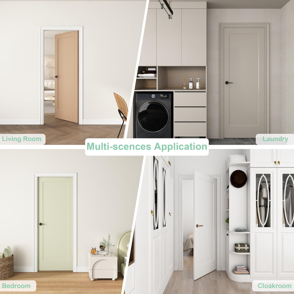24"x80" 1-Panel Shaker Style White Primed Hollow Core Interior Door Slab I8658
