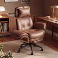 Brown Criss Cross Office Chair with Flip-Up Armrests and Headrest J592235