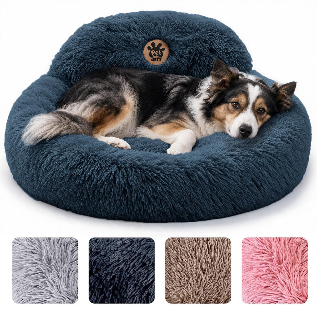 Medium Size Washable Anti-Slip Fluffy Plush Round Dog Bed B272