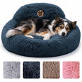 Medium Size Washable Anti-Slip Fluffy Plush Round Dog Bed B272