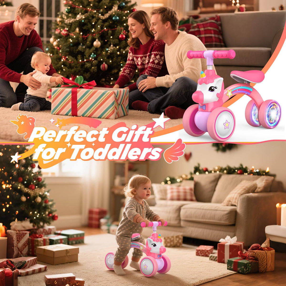 Baby Balance Bike Ride On Toy with Light Up Wheel G435