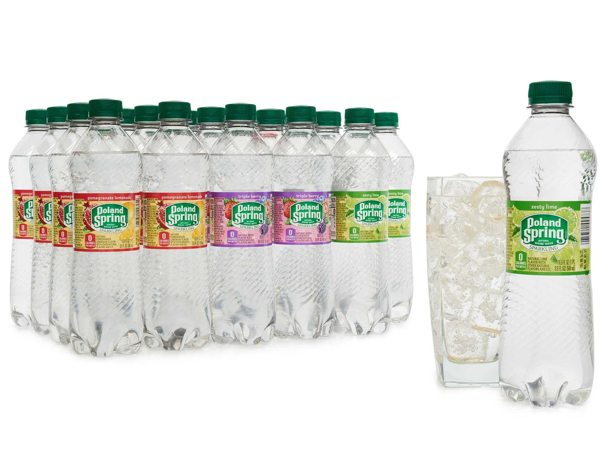 Sparkling Natural Spring Water Variety Pack 24 Half Liter Bottles A12017