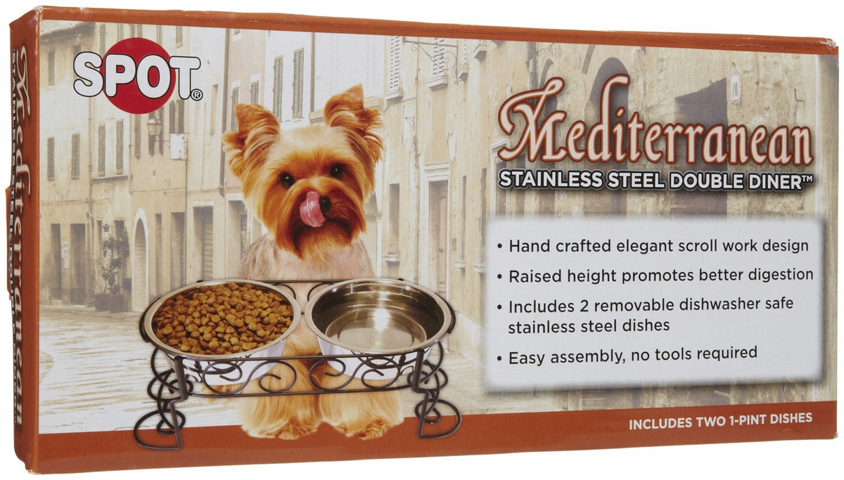 Elevated Dog Bowls with Stainless Steel Bowls X36575