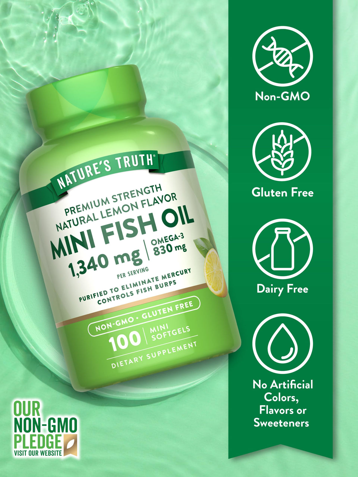 Fish Oil Omega 3 1340 mg 100 Softgels A350890