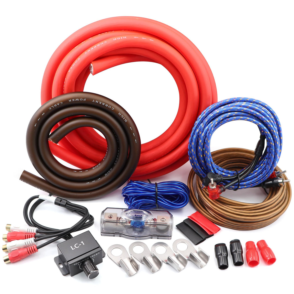 0 Gauge Car Audio Amp Wiring Kit 3000W with Bass Knob N4744