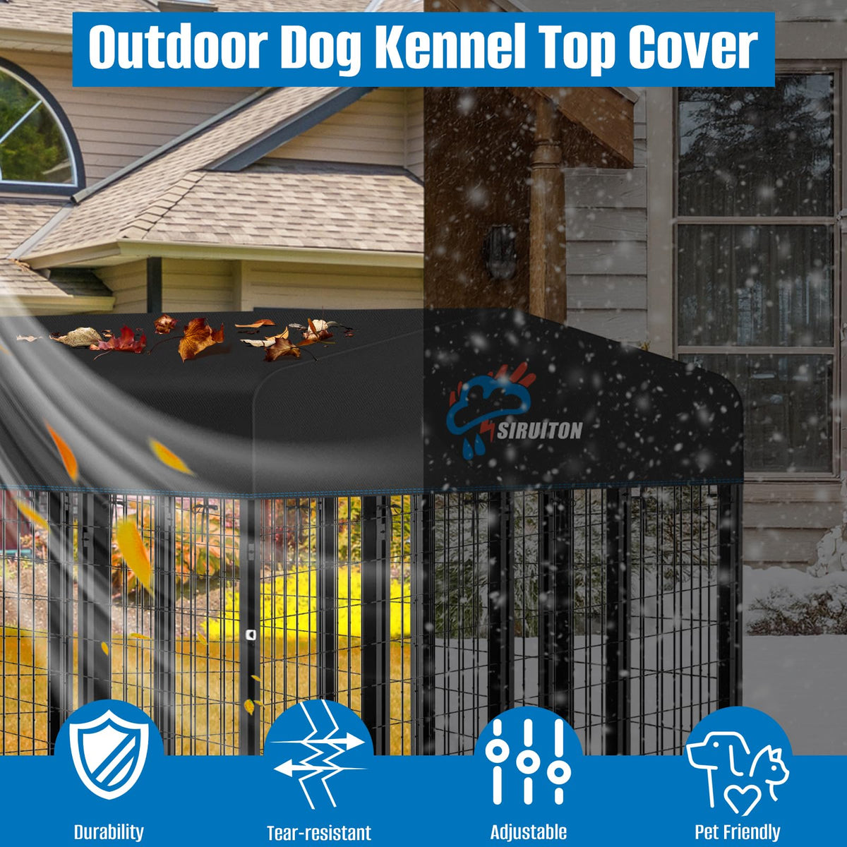 8x4FT Heavy Duty 600D Oxford Dog Kennel Replacement Cover E272088