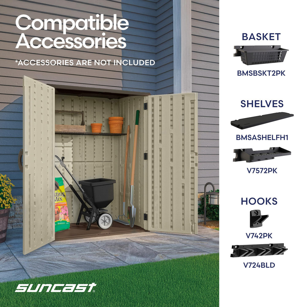 Water Resistant Resin Vertical Outdoor Storage Shed 54 cu. ft. C1989