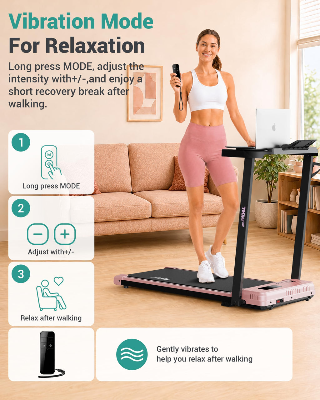 Walking Pad with Vibration Plates and Incline J2549