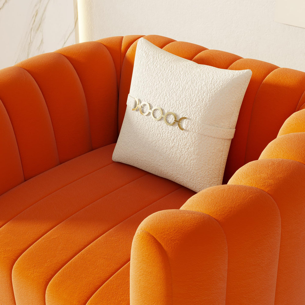 42" Velvet Sofa Chair with Gold Metal Legs C6401