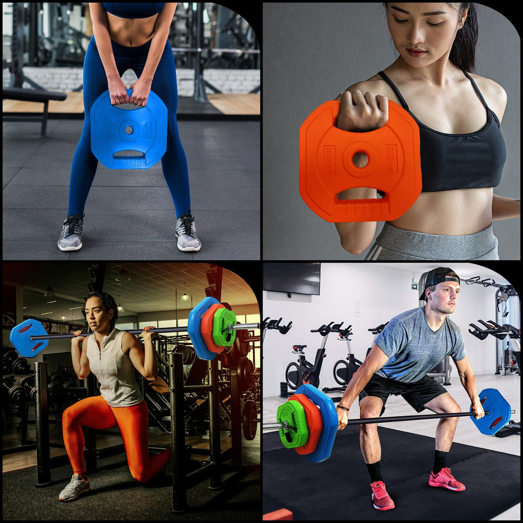 Adjustable Barbell Set with Weight Plates U37324