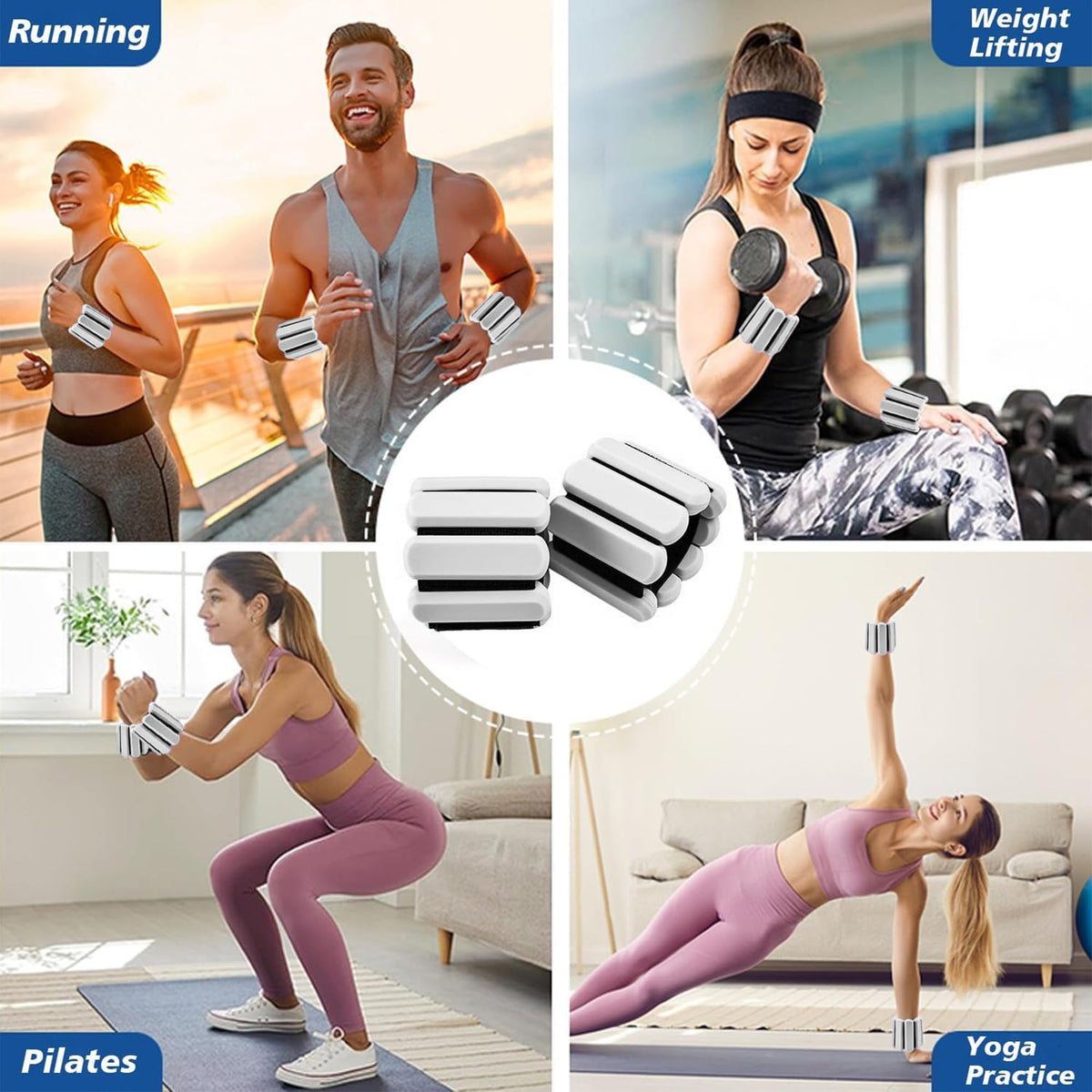 Adjustable Silicone Wrist and Ankle Weights Set of 2 M15945