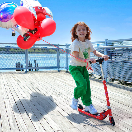 2-Wheel Light-Up Kick Scooter with Adjustable Handlebar and Rear Brake G8879