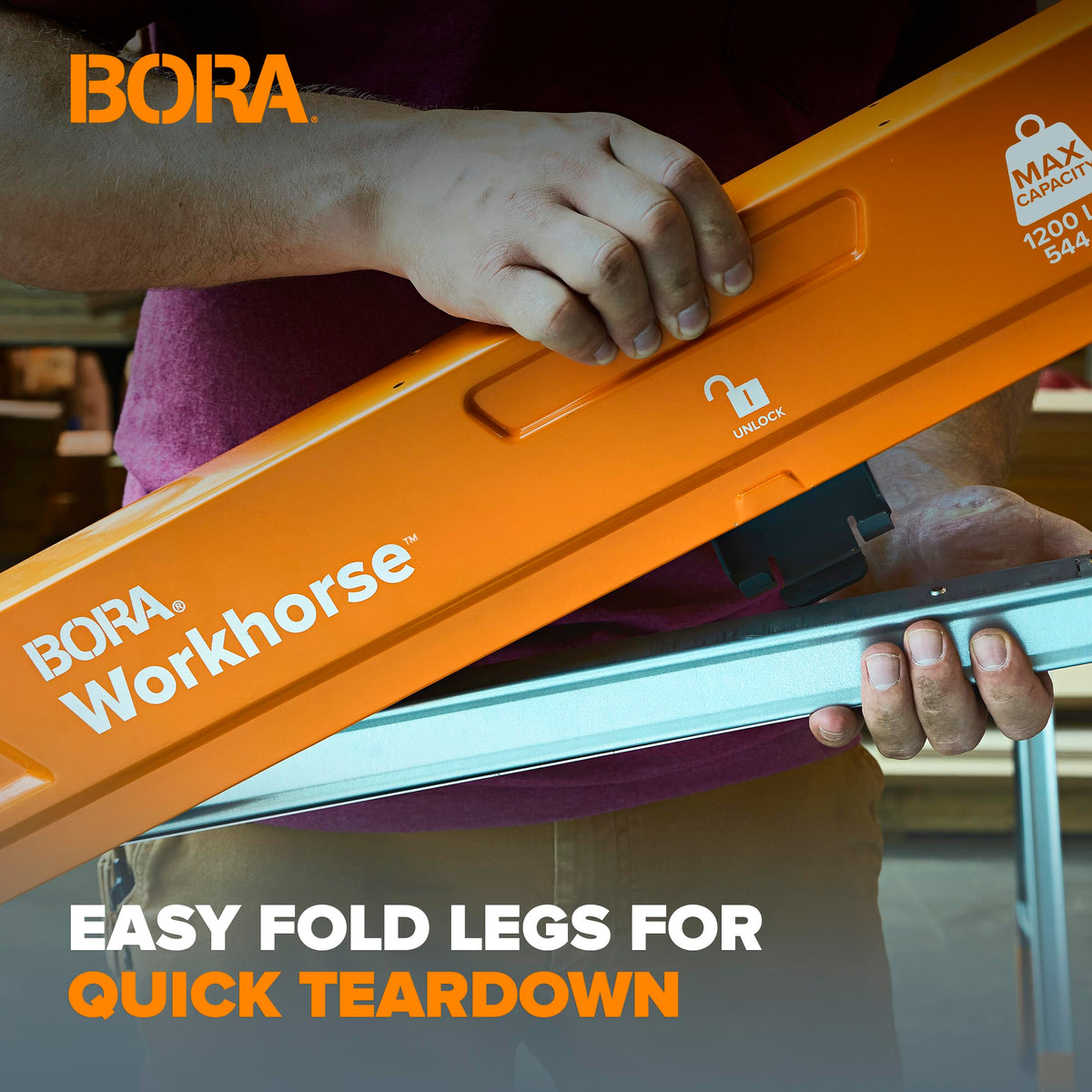 2 Pack Folding Heavy Duty Metal Sawhorse Q53897