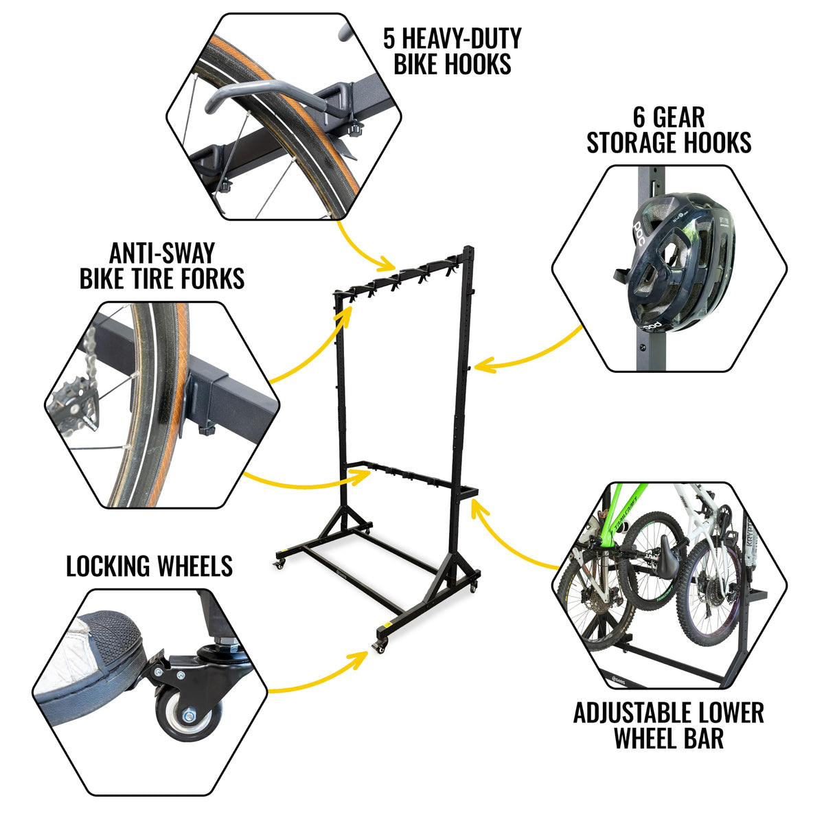 Freestanding 5-Bike Rack G50458