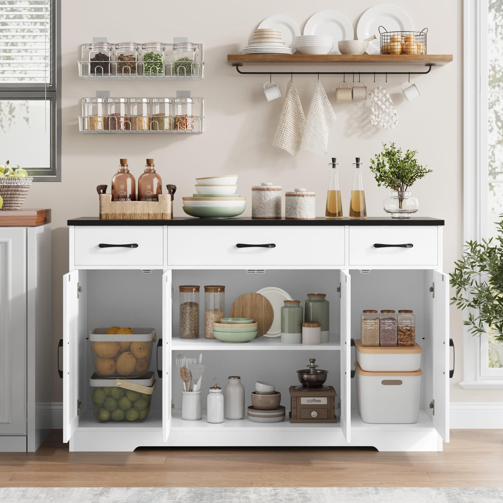White Kitchen Buffet Sideboard Storage Cabinet C407570