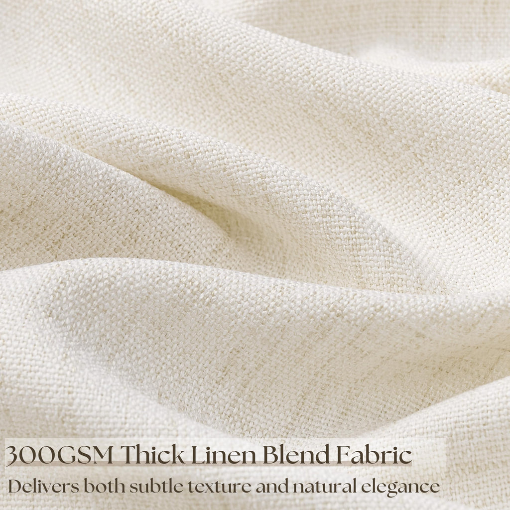 Linen 100 Inch Wide 84 Inch Length Ivory Curtains C5635