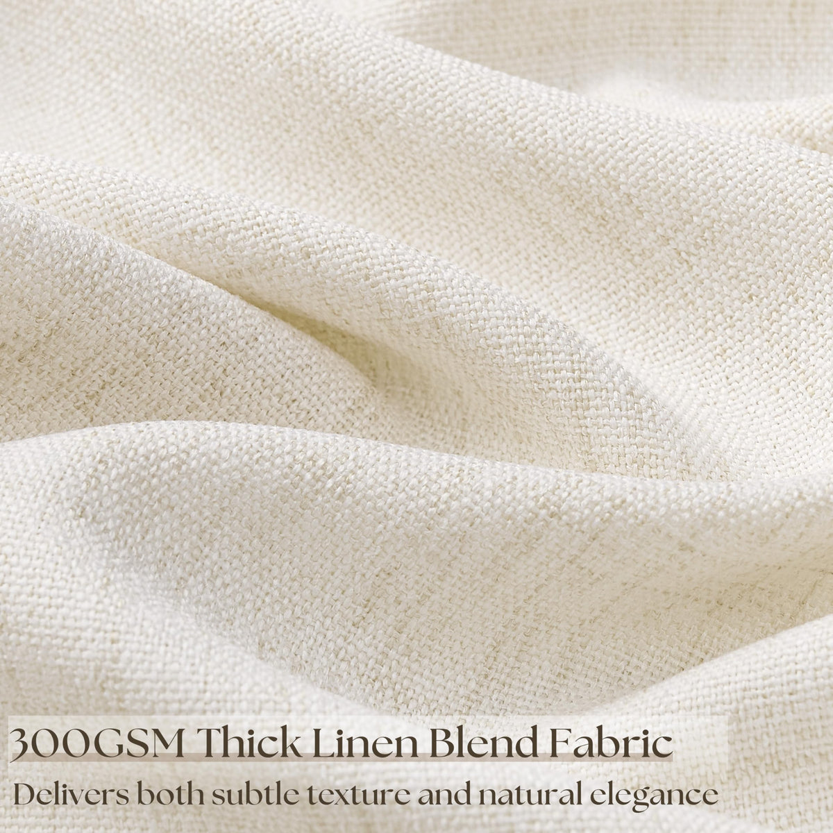 Linen 100 Inch Wide 84 Inch Length Ivory Curtains C5635