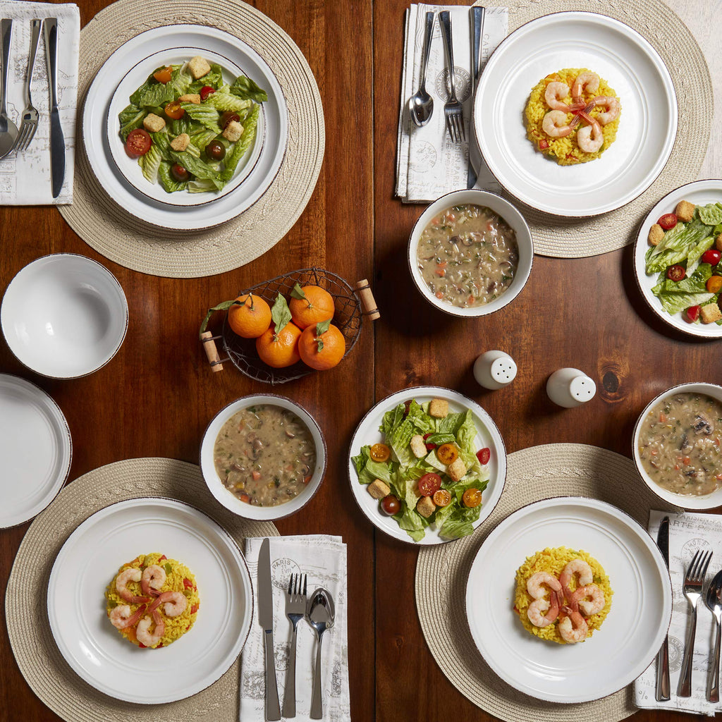 White 12 Piece Stoneware Dinnerware Set U20063