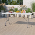 6-Foot White Plastic Folding Table R77644