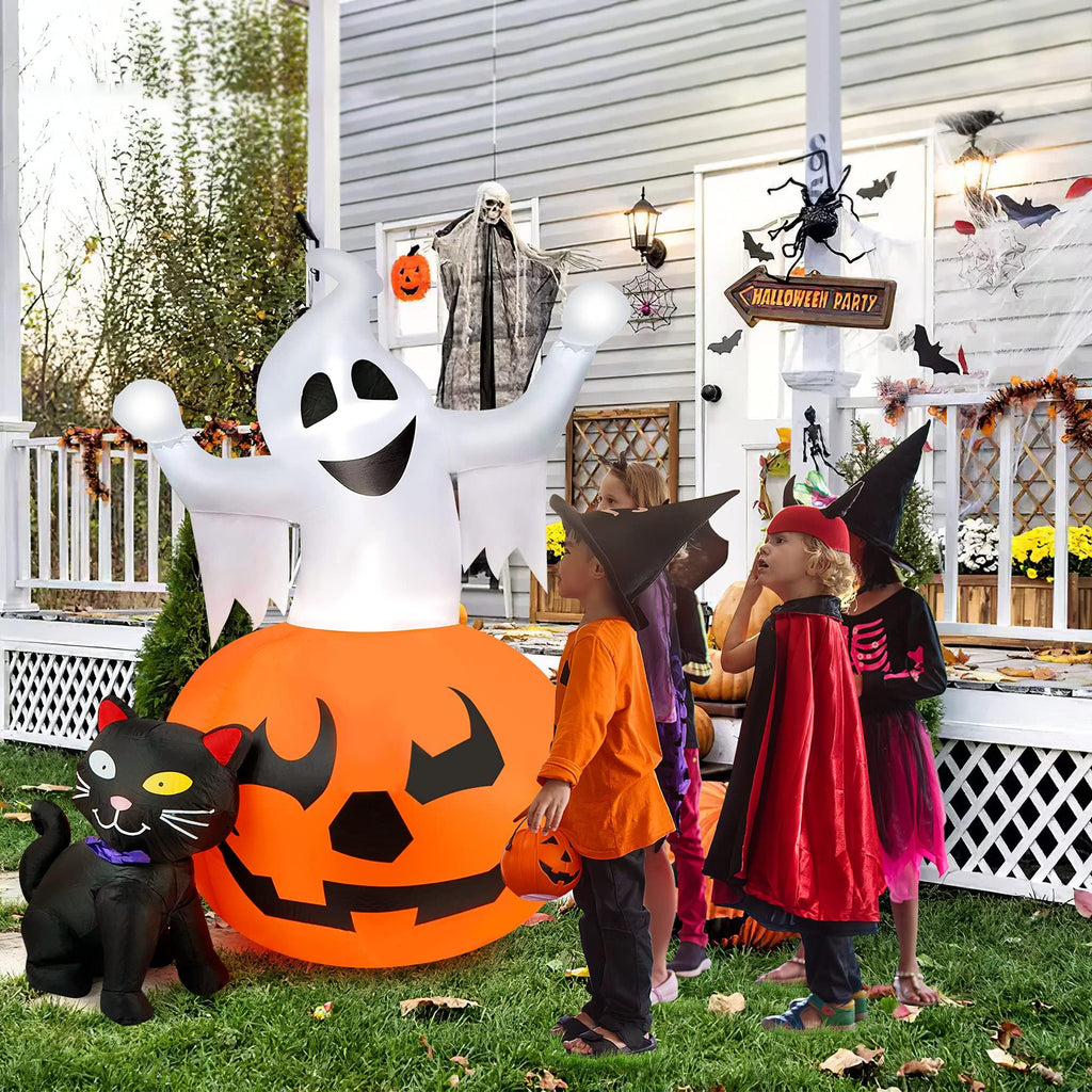 5 FT Halloween Inflatables Outdoor Ghost Pumpkin Black Cat Decor A3483