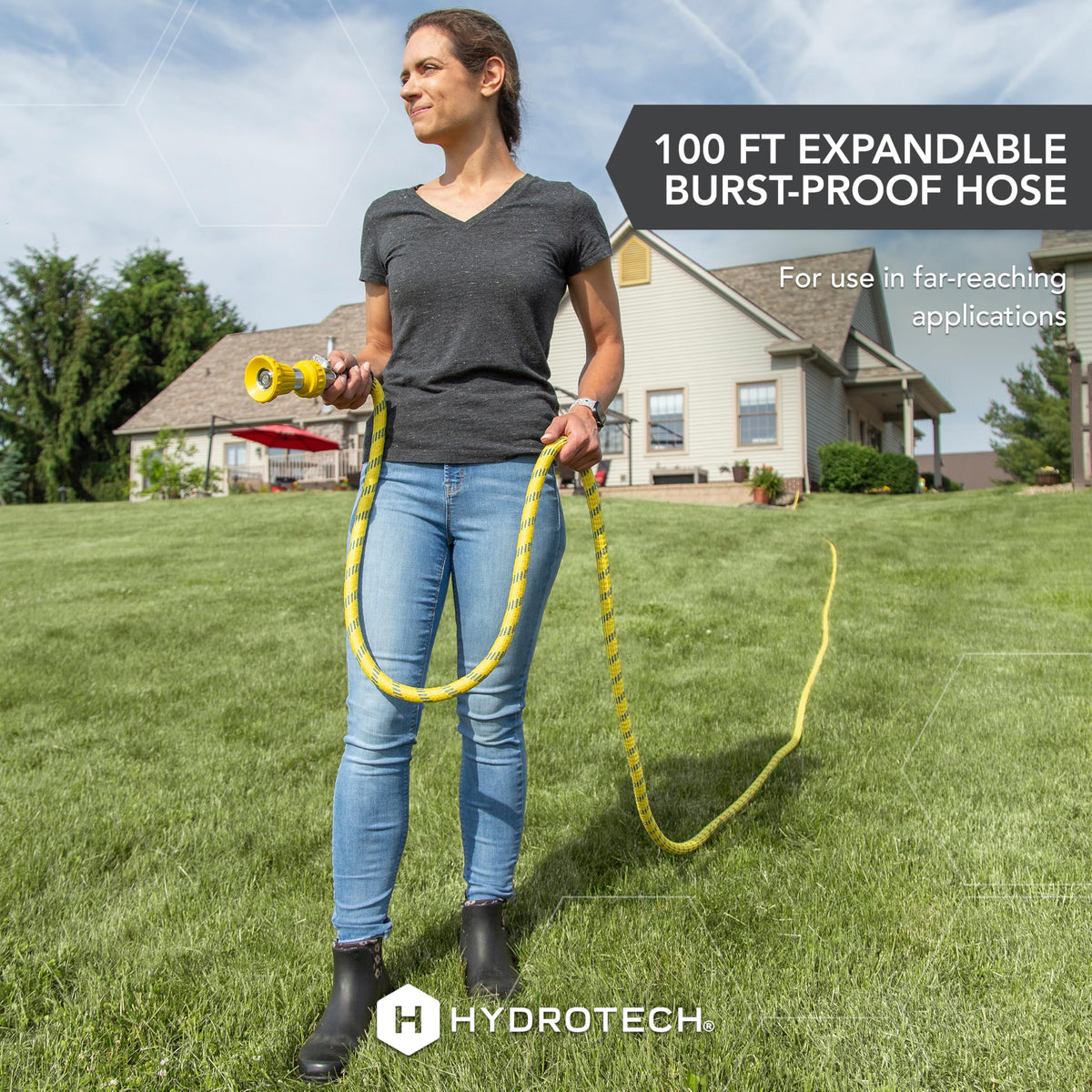 100 ft Max Flow Garden Hose, 3/4 in Diameter Y268