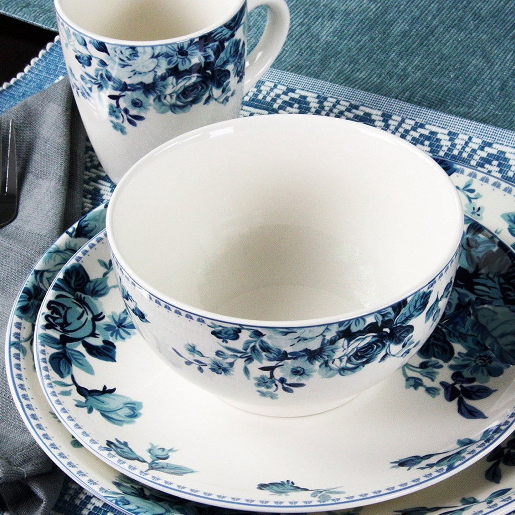 Blue 16 Piece Stoneware Dinnerware Set A17867