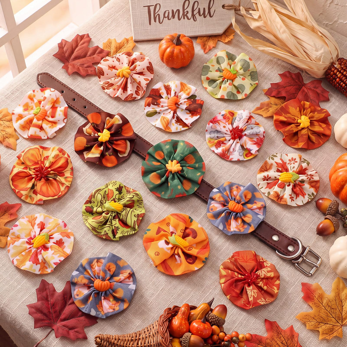 100 Pcs Pet Collar Flowers Charms D372536
