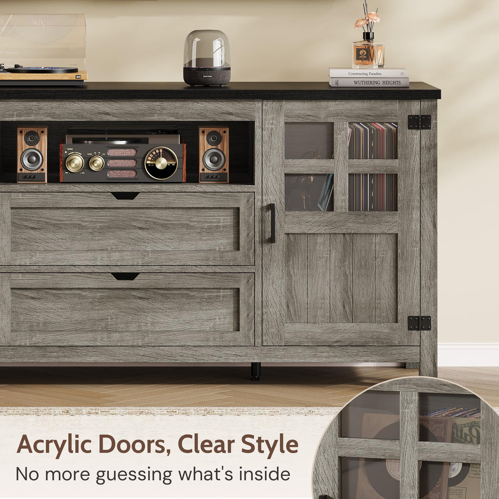 66'' Farmhouse TV Stand with Storage F492