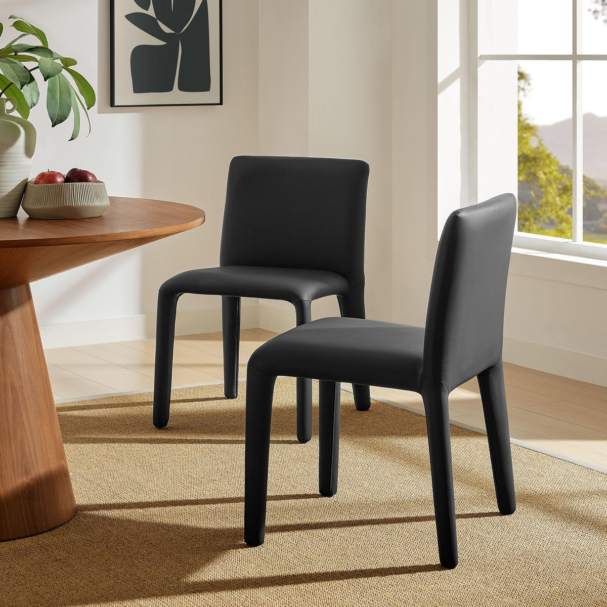 Black Faux Leather Dining Chair O2778