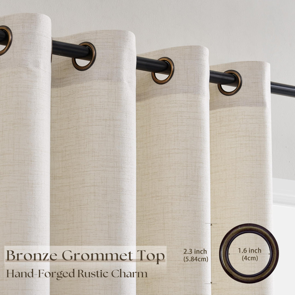 Linen 100 Inch Wide 84 Inch Length Ivory Curtains C5635