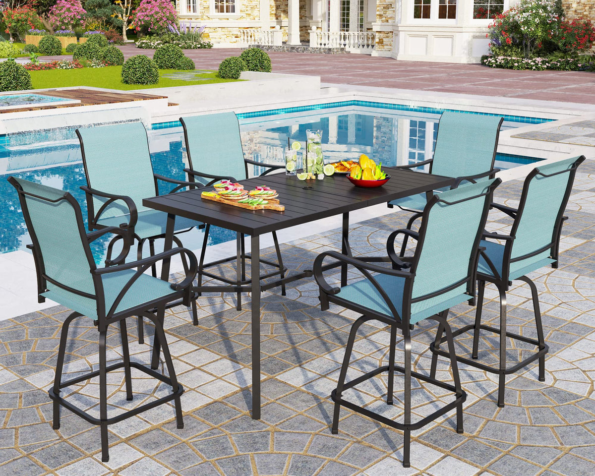 7 Piece Bar Height Patio Dining Set Y329